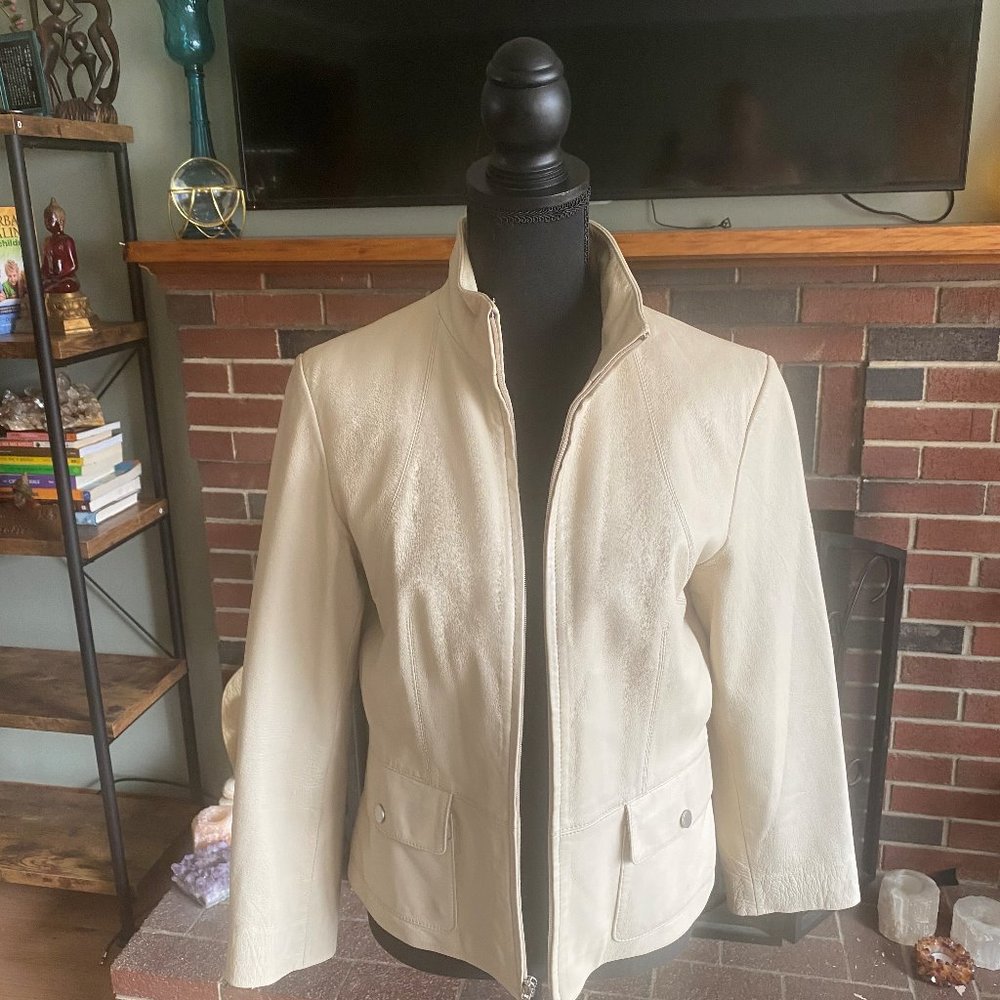Kenneth Cole Biege 100%:leather jacket